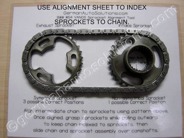 GAS BMW Cam Sprocket Alignment Sheet for the BMW M52tu-M54 Engines