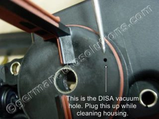 DISA vacuum hole